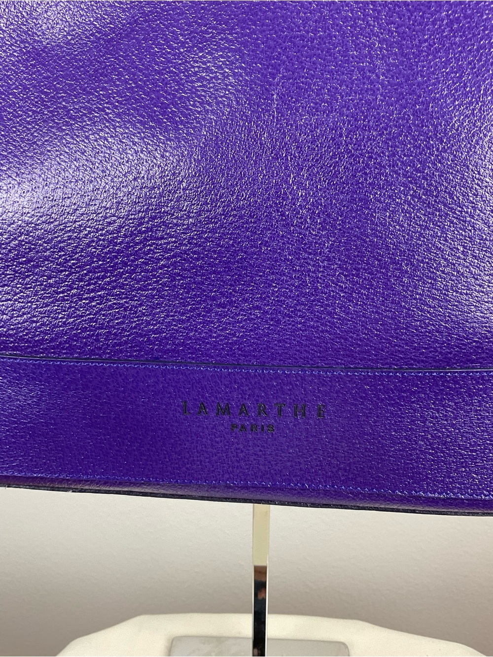 Vintage LAMARTHE PARIS Purple Pebbled Leather Shoulder Hobo Bag – EUC April 2006 - Picture 2 of 9